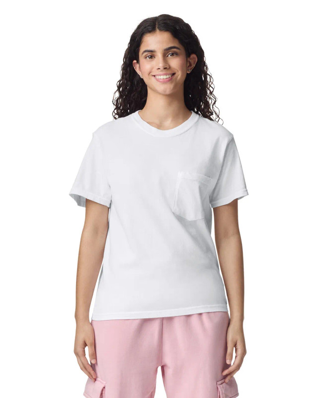 6030 Adult Heavyweight Pocket Tee (White)