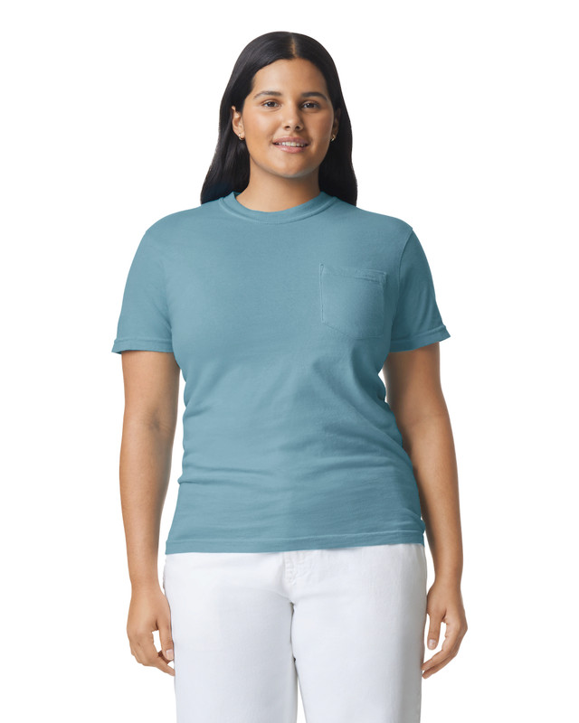 6030 Adult Heavyweight Pocket Tee (Ice Blue)