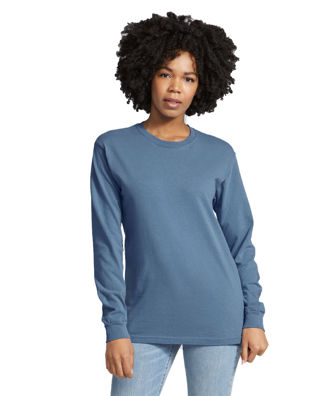 6014 Adult Heavyweight Long Sleeve Tee (Blue Jean)