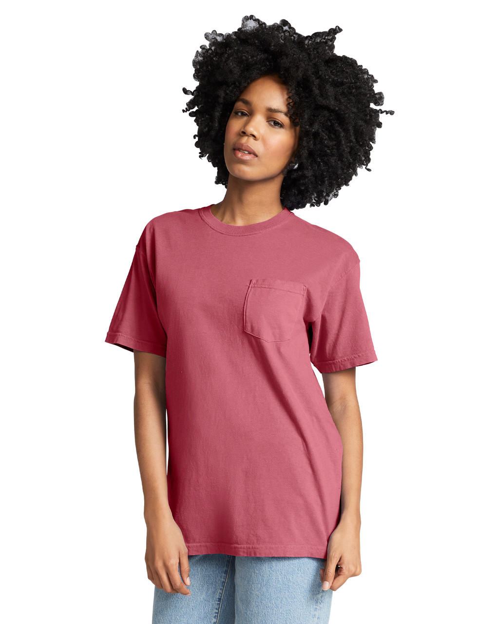 6030 Adult Heavyweight Pocket Tee (Crimson)