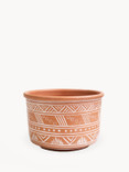 Large Hand Etched Terracotta Pot