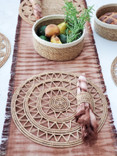 Woven Palm Fiber Napkin Rings - Set of 4