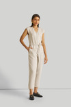 V-Neck Jumpsuit in Beige