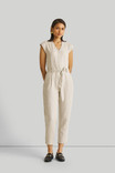 V-Neck Jumpsuit in Beige