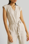 V-Neck Jumpsuit in Beige