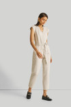 V-Neck Jumpsuit in Beige