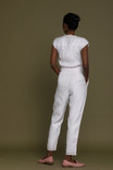 Women's White Cap Sleeved Jumpsuit 