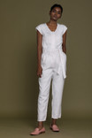 Women's White Cap Sleeved Jumpsuit 