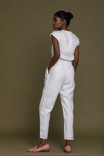 Women's White Cap Sleeved Jumpsuit 
