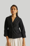 Front Twist Black Blouse