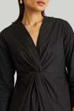 Front Twist Black Blouse