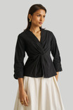 Front Twist Black Blouse