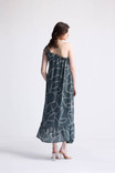 One Shoulder Midi Dress with Abstract Stripes One Shoulder Midi Dress with Abstract Stripes