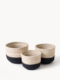Naiya Black and White Boho Jute Storage Basket Naiya Black and White Boho Jute Storage Basket