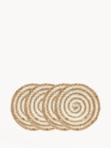 Kata Spiral Coaster Set - Natural (Set of 4) Kata Spiral Coaster Set - Natural (Set of 4)