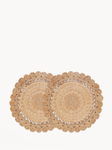 Handmade Jute Flower Placemats - Set of 2 Handmade Jute Flower Placemats - Set of 2