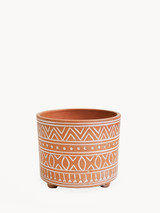 Hand Etched Terracotta Pot - Small Hand Etched Terracotta Pot - Small