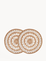 Roda Woven Palm Fiber Round Placemats - Set of 2 Roda Woven Palm Fiber Round Placemats - Set of 2
