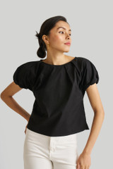 Balloon Sleeve Women's Top in Black Balloon Sleeve Women's Top in Black