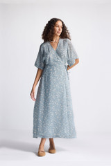 Maxi Wrap Dress in Light Blue Florals Maxi Wrap Dress in Light Blue Florals