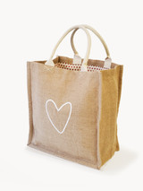 Jute Canvas Market Bag - Love Jute Canvas Market Bag - Love