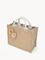 Jute Canvas Gift Bag With Pompom Jute Canvas Gift Bag With Pompom
