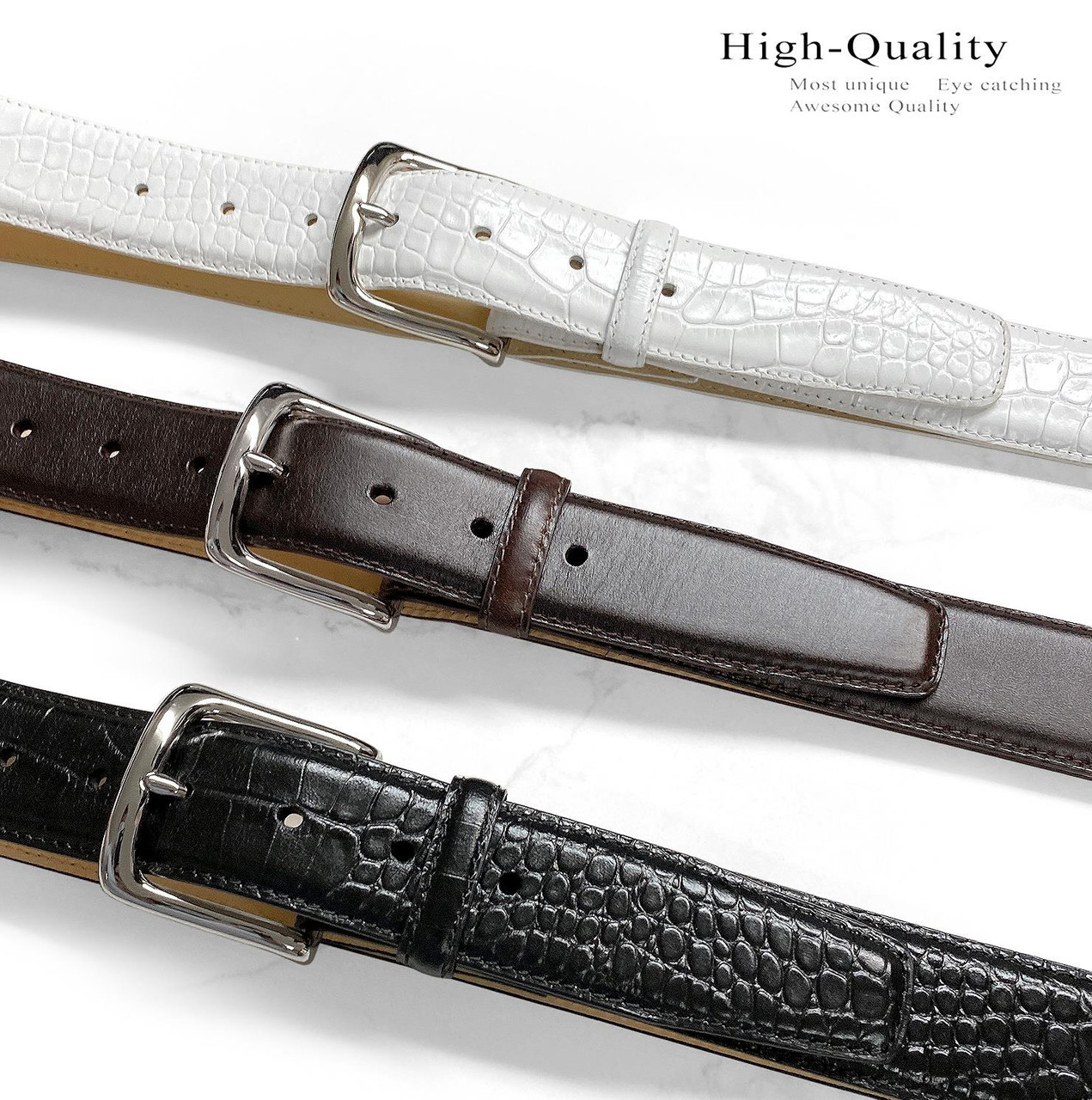 160502 Reversible Belt Strap Without Buckle Genuine Leather Dress