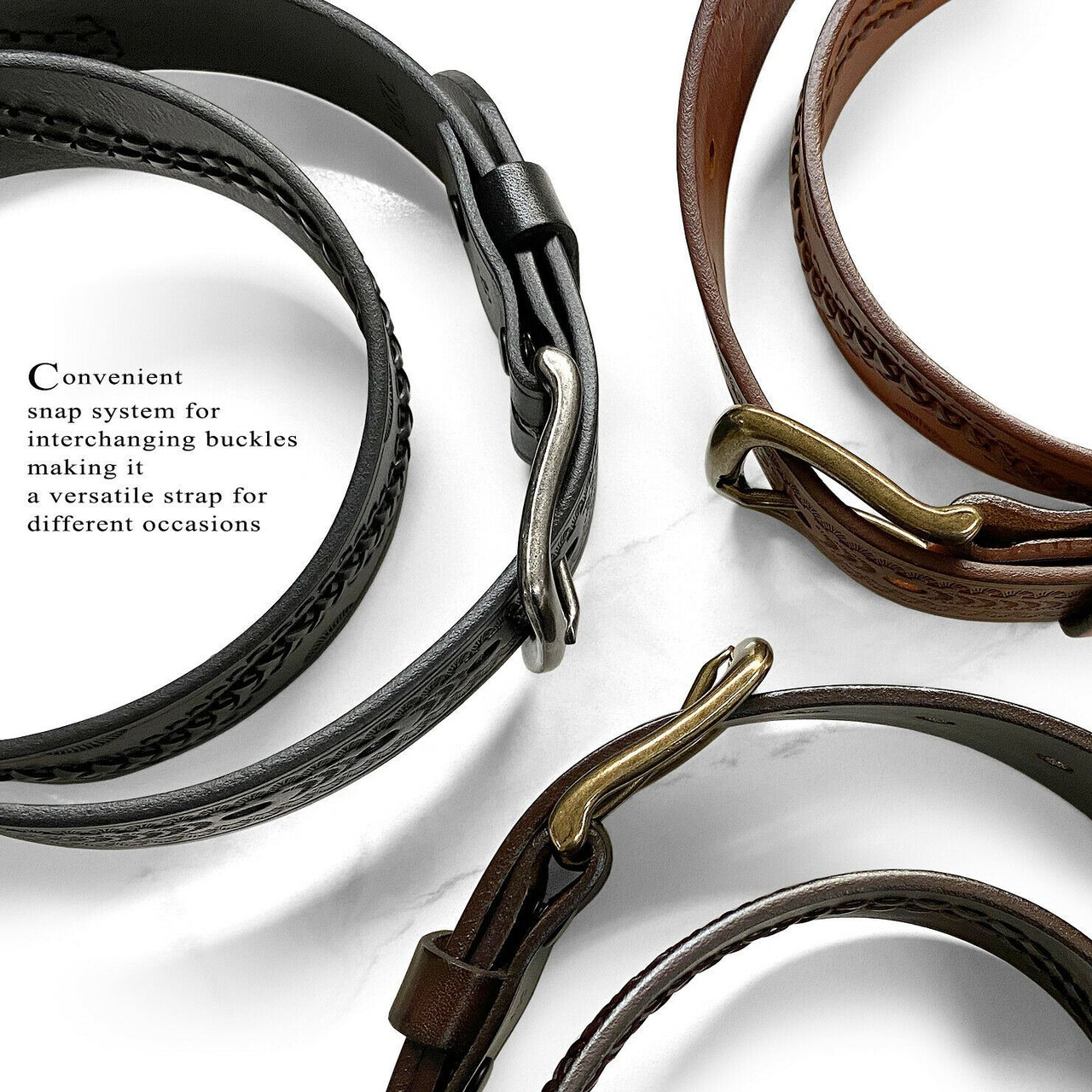 2285 Western Scorpion Hand-Woven Braided Genuine Full Grain Leather Belt  1-1/2(38mm) Wide