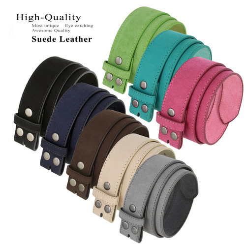 BS066 Casual Jean Belt Strap Genuine Suede Leather Belt Strap 1-1/2"(38mm) Wide