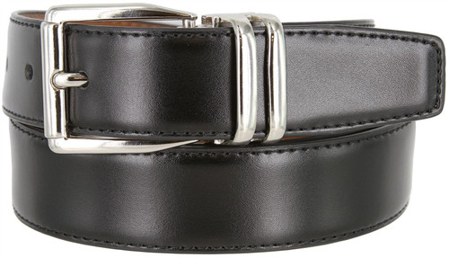 4010D-160502 Reversible Belt Genuine Leather Dress Casual Belt 1-1/8"(30mm) wide (Black/Tan)