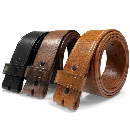 BS382603 Genuine Full Grain Leather Oil-Waxed Leather Belt Strap 1-1/2"(38mm) Wide