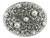 Rhinestone Crystal Belt Buckle Antique Oval Floral Engraved Buckle - Silver-Full Crystal