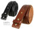TB105 Western X-Laced Genuine Full Grain Leather Belt Strap with Snaps on 1-3/4"(45mm) Wide