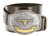 Western Floral Gold Longhore Buckle Genuine Full Grain Leather Casual Jean Belt 1-1/2"(38mm) Wide