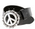 Peace Sign Skull Buckle Genuine Full Grain Leather Casual Jean Belt 1-1/2"(38mm) Wide