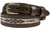 Genuine Full Grain Leather Southwestern Woven Diamond Pattern Cloth Ranger Belt