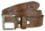 Western Floral Engraved Embossed Tooled Genuine Leather Casual Jean Belt 1-1/2"(38mm) Wide