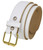 Roller Buckle White Belt Genuine Leather Casual Jean Belt 1-1/2"(38mm) Wide