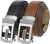 352063 Men's Slide Ratchet Belt Leather Casual Dress Belt 1-3/8"(35mm) Wide