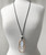 Long Leather Necklace Pendant Nickel free Fashion Women Art Craft 10410