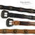 Western Cowboy Belt Vintage Crazy Horse Scalloped Genuine Leather Concho Belt