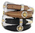 Nocona Gold Star Conchos Crazy Horse Scalloped Genuine Leather Western Belt 1"(25mm) Wide
