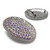 Western Antique Silver Engraved Rhinestone Crystal Belt Buckle Fits 1-1/2"(38mm) Wide Belt (Crystal AB)