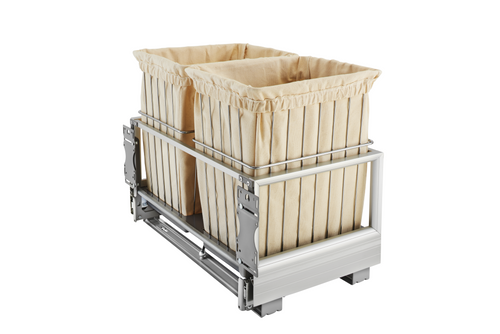 Aluminum Bottom Mount Wire Hamper Pullout Soft Close