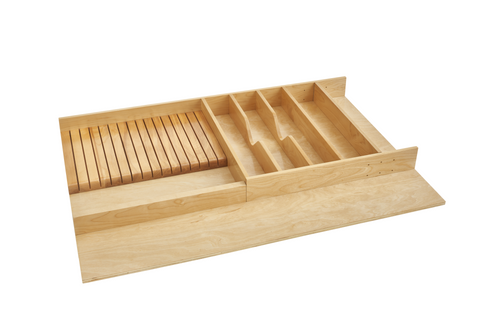 Wood Trim-to-Fit Utensil/Knife Block Drawer Insert Organizer