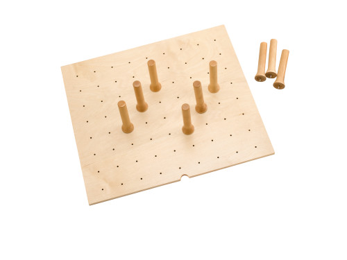 Wood Trim-to-Fit Drawer Peg Board Insert with Wooden Pegs