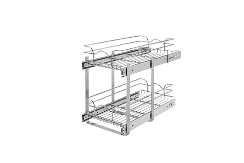 Two-Tier Bottom Mount Pullout Steel Wire Organizer