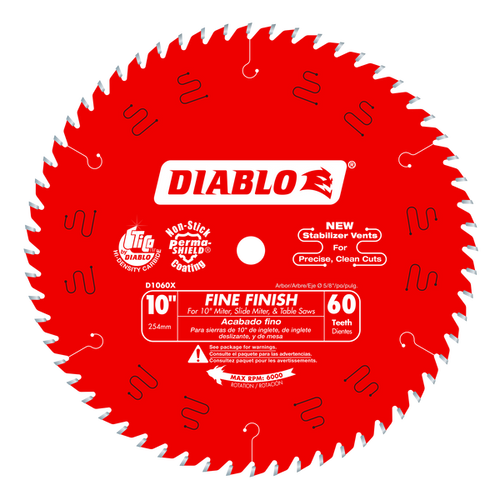 DIABLO 10" x 60-Teeth Fine Finish Saw Blade for Wood