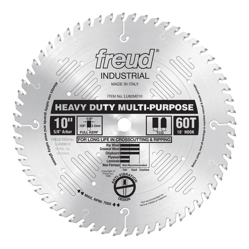 Freud® 10" Heavy Duty Multi-Purpose Blade - 60 Teeth