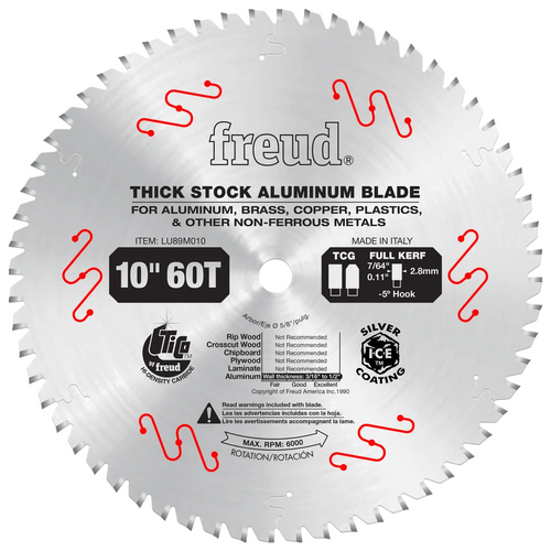 Freud® 10" Thick Stock Aluminum Metal Blade - 60 Teeth